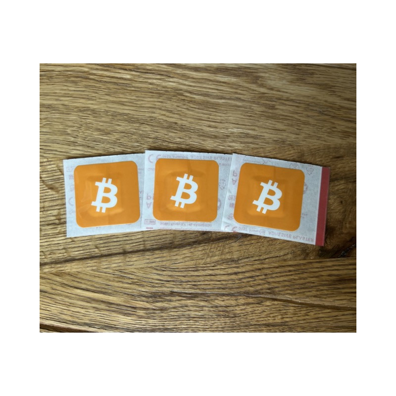 3 Bitcoin plaster - Original BTC orange
